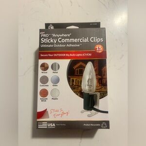 Max PRO “Anywhere” Sticky Commercial Light Clips – 15 Ct | C7/C9 | NEW